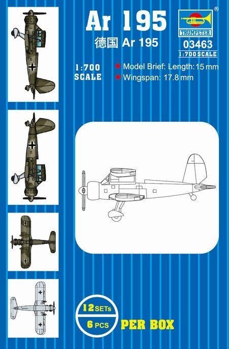 1/700 Ar195 Torpedo Bomber Set (12/Bx) Model Kit