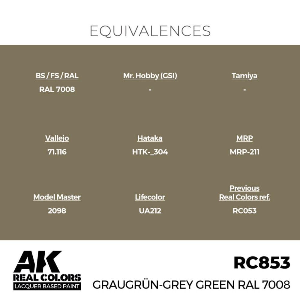 AK Interactive Real Colors Graugrün-Grey Green RAL 7008 17 ml.