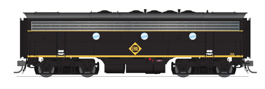 Broadway Limited 6675 EMD F7 A/B Set, Erie 711A/711B, Black & Yellow, A-Unit Paragon4 Sound/DC/DCC, Unpowered B, HO