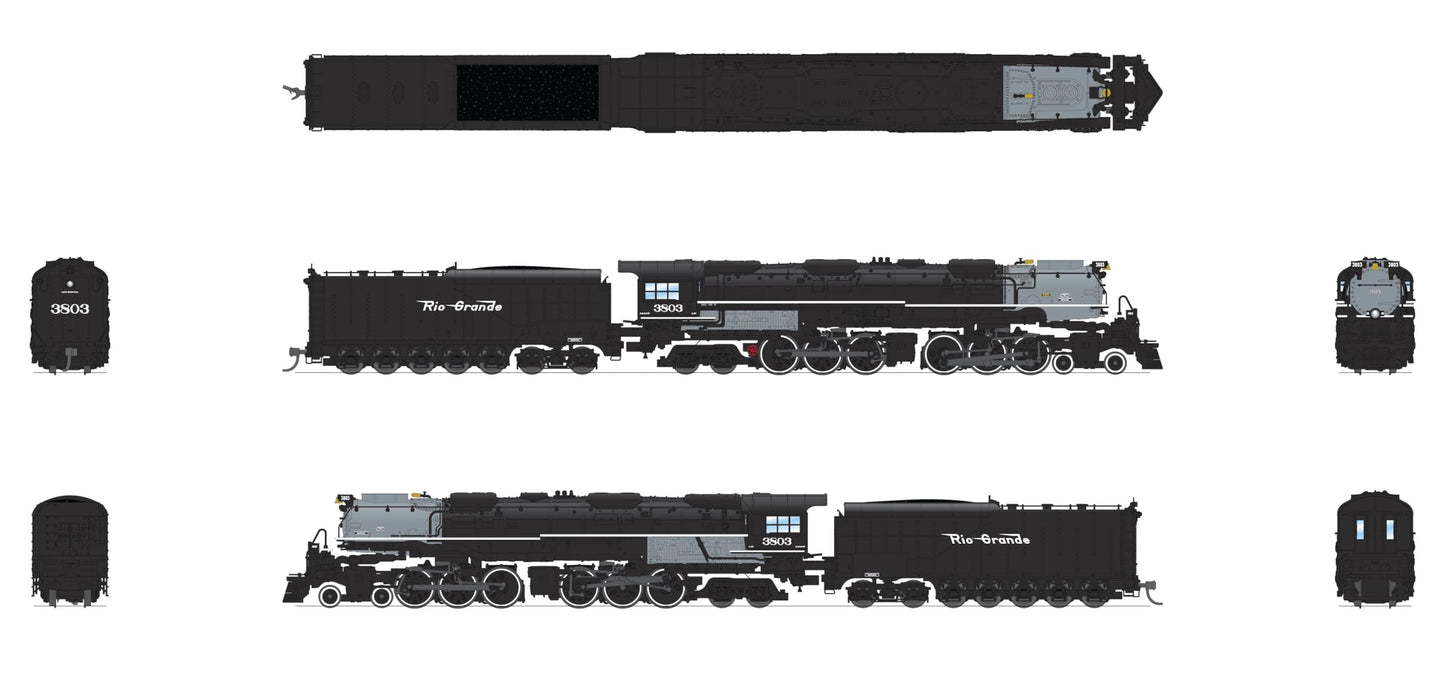 Broadway Limited 8657 D&RGW Challenger 4-6-6-4, #3803, Black & Graphite, Coal Tender, No-Sound/DCC-Ready, N Scale
