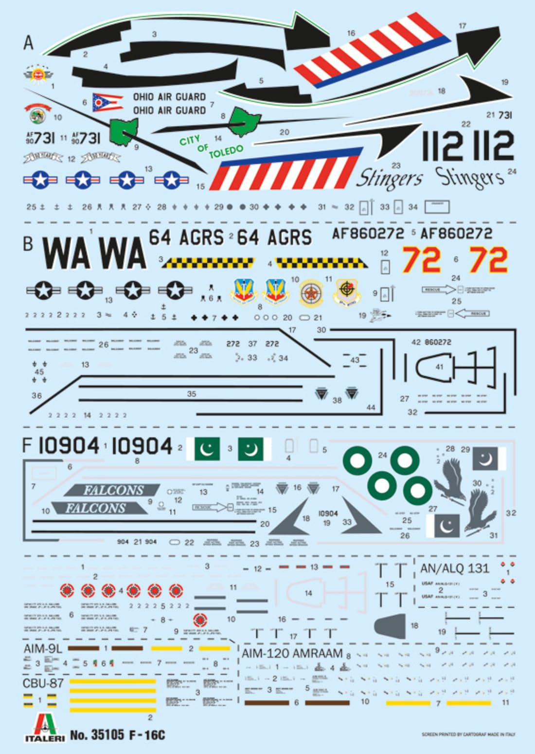ITALERI IT35105 1/48 Warthunder F-16C Fighting Falcon Plastic Model (Airplane)