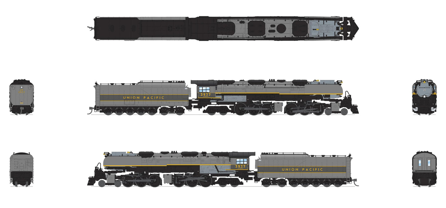 Broadway Limited 8655 UP Challenger 4-6-6-4, #3977, Museum Version, Two-Tone Gray, Oil Tender, w/Wind Wings, No-Sound/DCC-Ready, N Scale