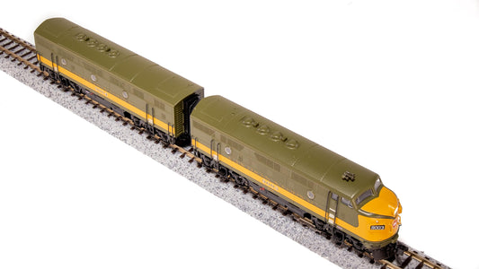Broadway Limited 6831 EMD F3 A/B, CN 9003/9004, Olive Green & Imitation Gold, A-Unit Paragon4 Sound/DC/DCC, Unpowered B-Unit, N