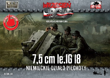 1/72 WWII 7,5cm LeIG 18 German Infantry Gun w/3 Crew