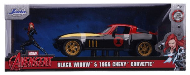 1/24 Marvel Avengers 1966 Corvette Car w/Black Widow Figure