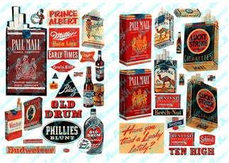 HO 1940-60's Alcohol, Tobacco & Gum Posters/Signs (40)