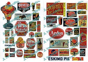 HO 1940's-1950's Ice Cream, Soda Fountain Signs (49)