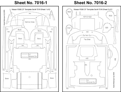 1/24 Nissan R390 GT1 Carbon Fiber Template Decal Set For TAM