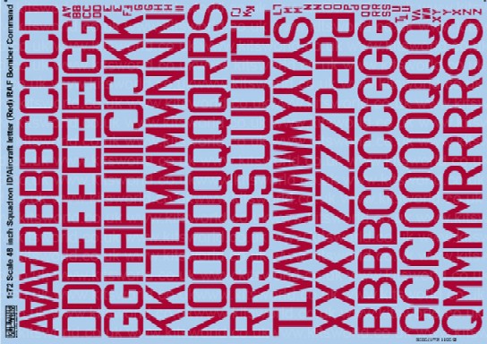 1/72 48" Sq. ID/Aircraft Letter RAF Bomber Command Red