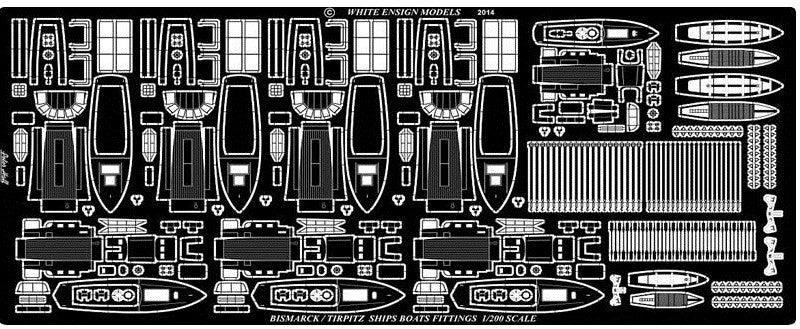 1/200 Bismarck, Tirpitz Ships Boat Fittings (D)