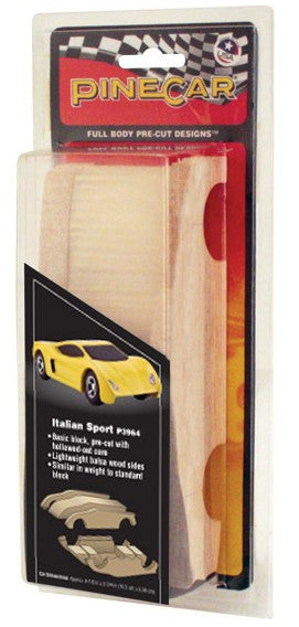 Pine Car Full Body Pre-Cut Designs Italian Sports Car