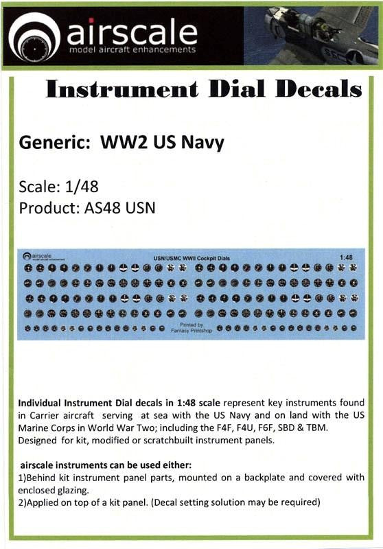 1/48 WWII USAAF Instrument Dials (Decal)