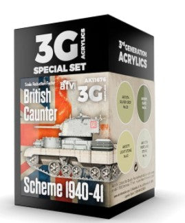 AFV Series: British Caunter Scheme 1940-1941 3G Acrylic Paint Set (4 Colors) 17ml Bottles
