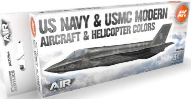 Air Series: USN & USMC Modern Aircraft & Helicopter 3G Acrylic Paint Set (8 Colors) 17ml Bottles