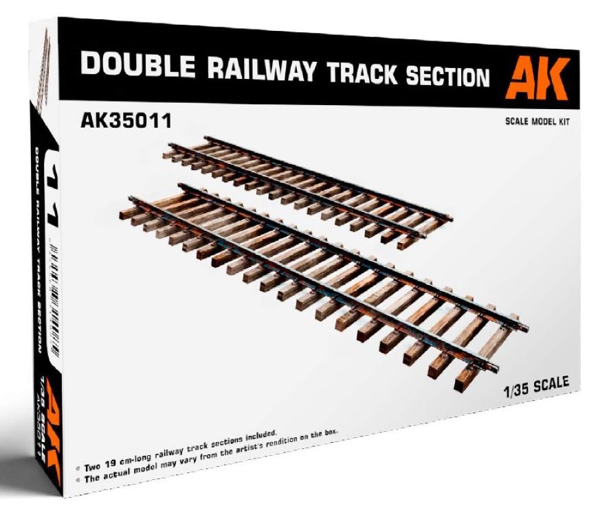 1/35 Double Railway 7.5" Long Track Sections (Plastic Kit)