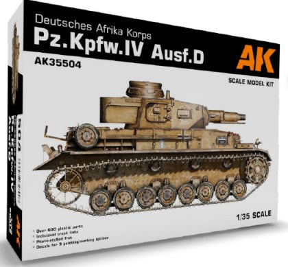 1/35 PzKpfw IV Ausf D DAK Tank (Plastic Kit) (D)