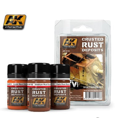 AFV Series: Crusted Rust Deposits Weathering Enamel Paint Set (3 Colors) 35ml Bottles