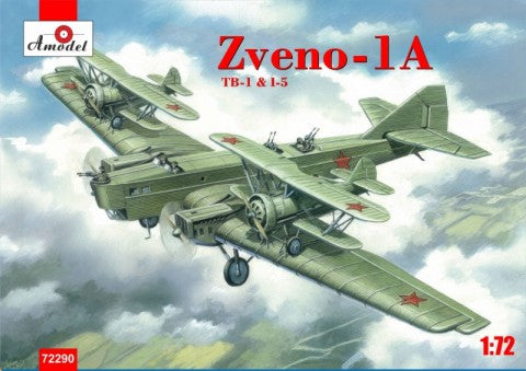1/72 Soviet Zveno 1A TB1 Mothership Aircraft w/2 I5 Soviet Fighters