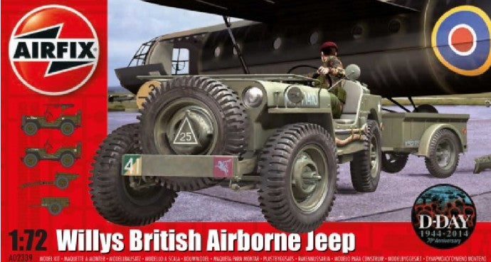 1/72 Willys British Airborne Jeep, Trailer & 75mm Howitzer M1 Gun D-Day