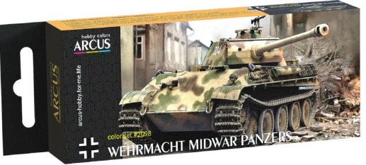 Wehrmacht Mid-WWII Panzer Tanks Enamel Paint Set (6 Colors) 10ml Bottles