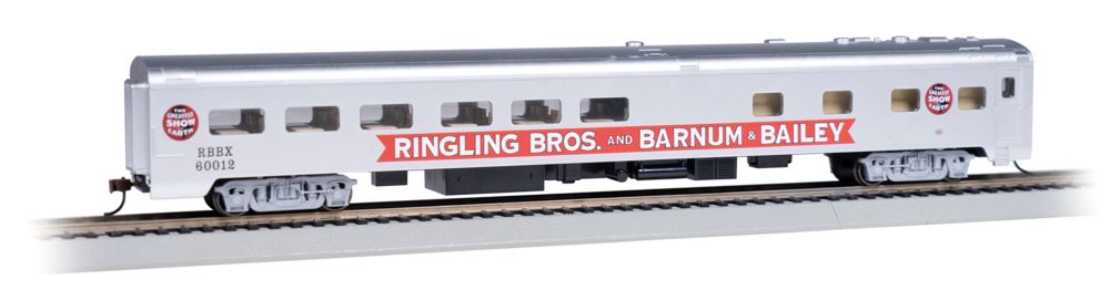 HO 85' Smooth-Side Dining Pie Car w/Lighted Interior Ringling Bros. & Barnum & Bailey (Red Unit #60012)