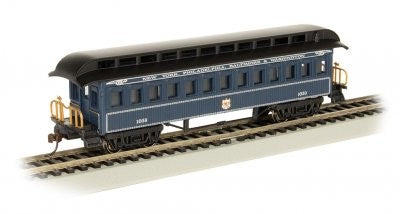 HO Old-Time Passenger Coach w/Rounded-End Clerestory Roof Baltimore & Ohio (Royal Blue)