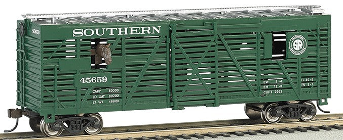 HO 40' Animated Stock Car w/Horses Southern