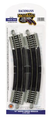 HO 18" Radius Curved Rerailer Nickel Silver Track (2/Cd)