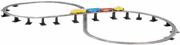 N Nickel Silver Track on Gray Roadbed Over-Under Figure 8 E-Z Track Pack