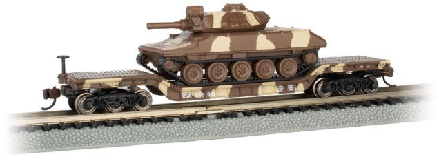 N 52' Center Depressed Flatcar w/Sheridan Tank (Desert Camo)