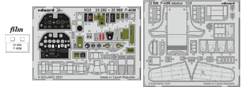 1/32 Aircraft- P40M Interior for TSM (Painted)(D)