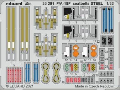 1/32 Aircraft- F/A18F Seatbelts Steel for RVL (Painted)