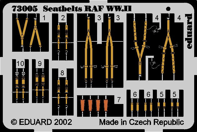1/72 Aircraft- RAF WWII Seatbelts (Painted)