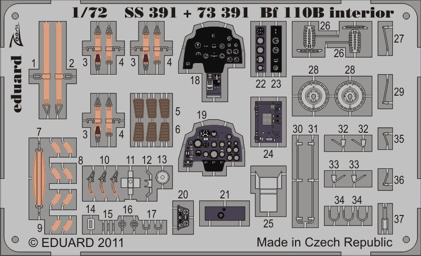 1/72 Aircraft- Bf110B for ARX (Painted Self Adhesive) (D)