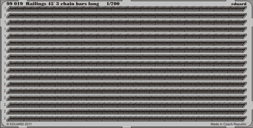 1/700 Ship- Railings 45' 3 Chain Bars(D)