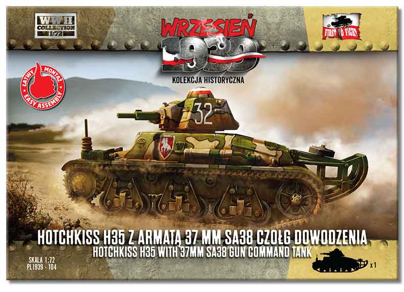 1/72 WWII Hotchkiss H35 Command Tank w/37mm SA38 Gun