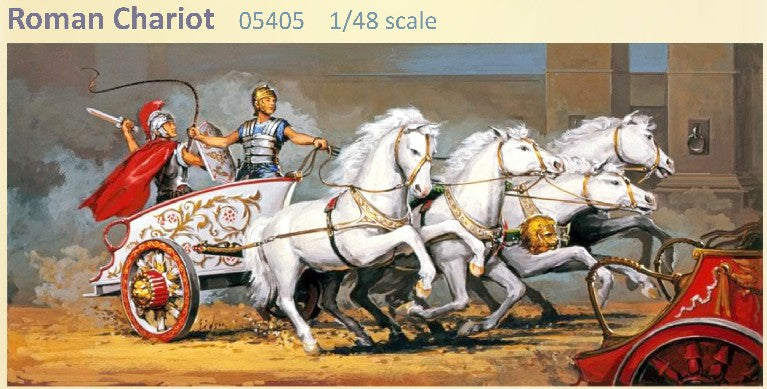 1/48 Roman Chariot w/4 Horses & 2 Charioteers