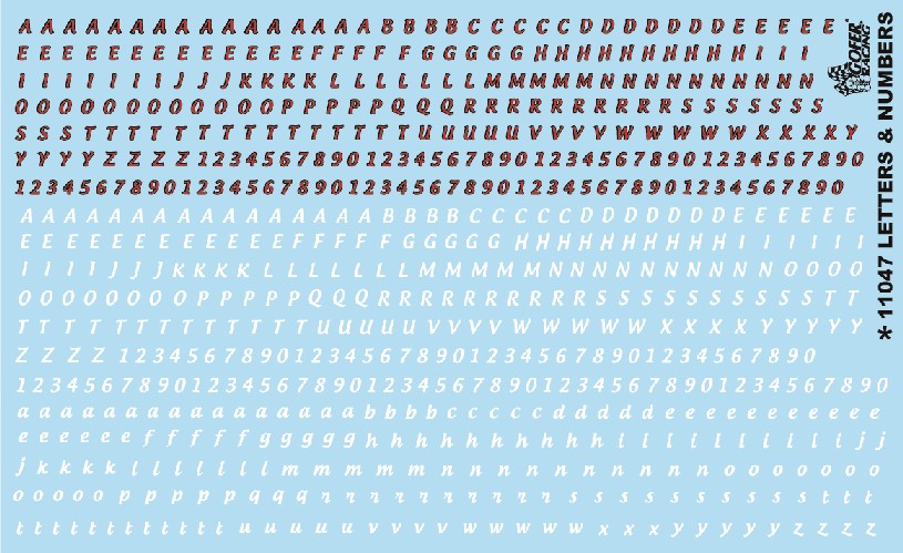 1/24-1/25 Red & White Letters & Numbers