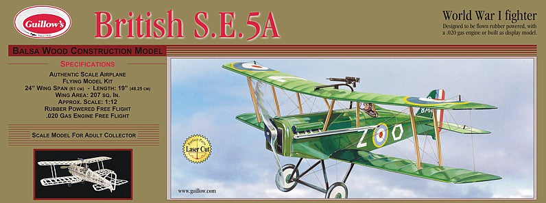 24" Wingspan British SE5A Laser Cut Kit