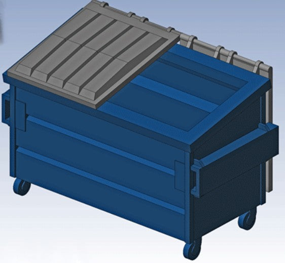 HO Blue Trash Dumpster Kit