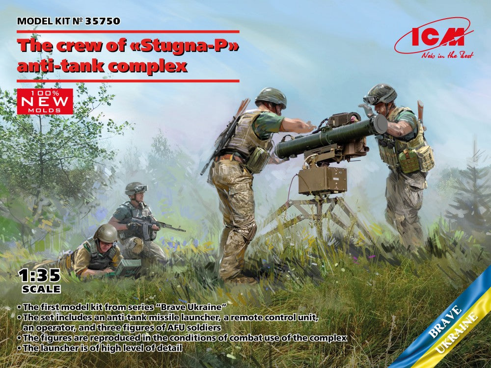 1/35 Brave Ukraine: Armed Forces of Ukraine Crew (4) & Stugna-P Anti-Tank Complex Missile System
