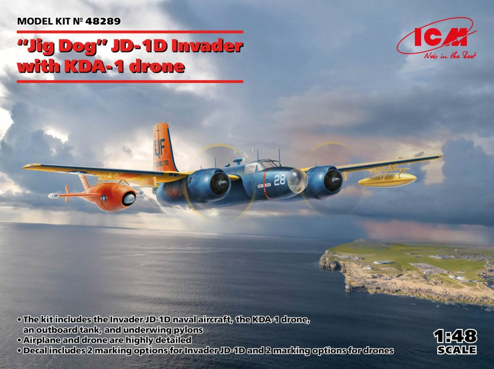 1/48 US Navy Jig Dog JD1D Invader Aircraft w/KDA1 Drone
