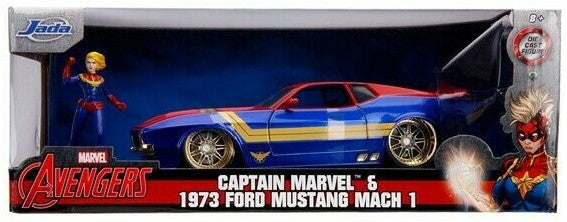 1/24 Marvel Avengers 1973 Ford Mach 1 Car w/Captain Marvel Figure