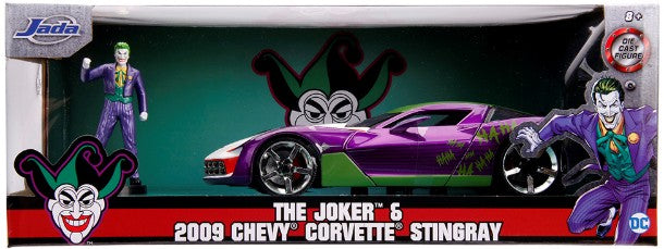 1/24 DC Comics 2009 Chevy Corvette Stingray Car w/Joker Figure