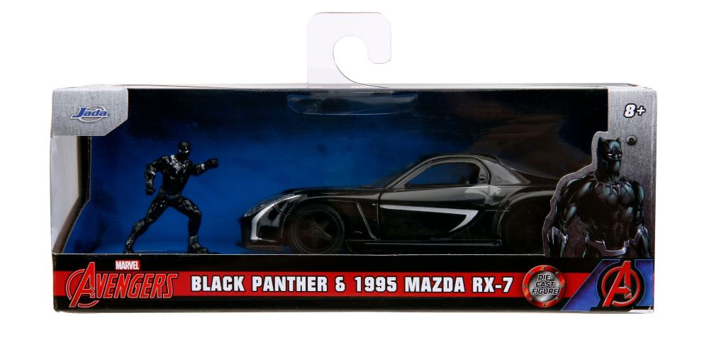 1/32 Marvel Avengers 1995 Mazda RX7 Car w/Black Panther Figure