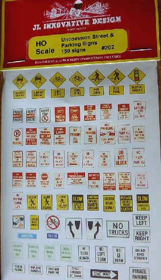 HO Uncommon Street Parking Signs (150)