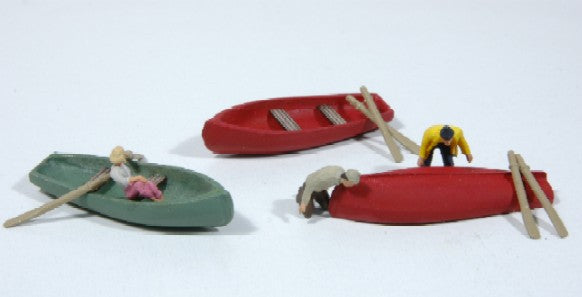 HO Row Boats (3) & Oars (6)