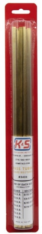 1/16" thru 1/4"x12" Square & 3/32 thru 3/8"x12" Rectangle Brass Tubing (11pc)