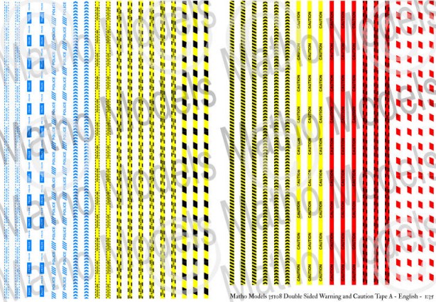 1/35 Double Sided Warning & Caution Tape Printed Glossy Paper (15 different types)