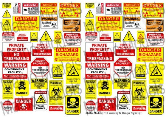 1/35 Warning & Danger Signs Printed Paper (66)